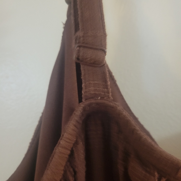 TORRID 2x Midi Textured Tiered Cotton Sun Dress Plus Size Brown - Picture 5 of 11